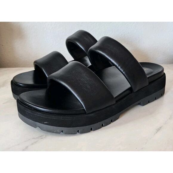 Vionic Womens Modesto Slide Lug Sole Sandals Black Size 9 Comfortable Flatform - Picture 1 of 11